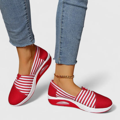 Lila | Striped Slip-On Sneakers with Rocker Sole