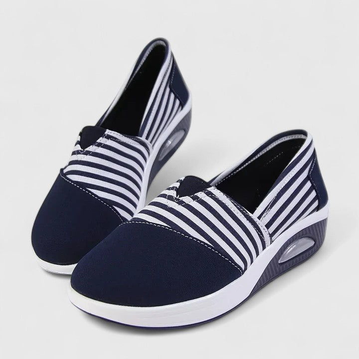 Lila | Striped Slip-On Sneakers with Rocker Sole