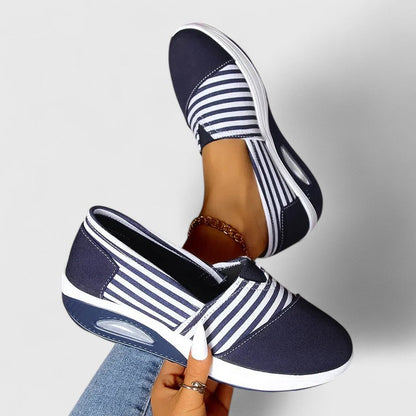 Lila | Striped Slip-On Sneakers with Rocker Sole