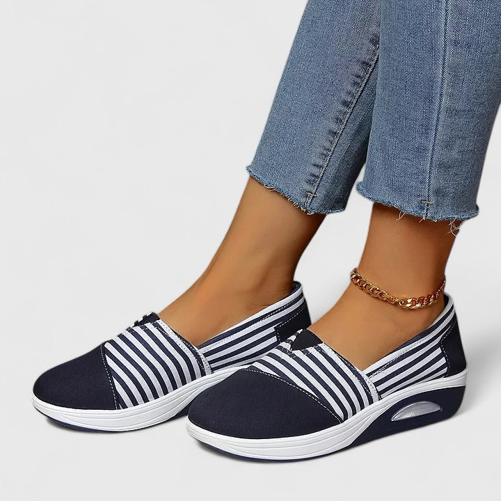 Lila | Striped Slip-On Sneakers with Rocker Sole