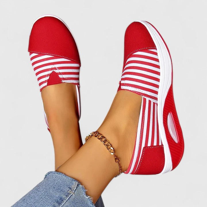 Lila | Striped Slip-On Sneakers with Rocker Sole
