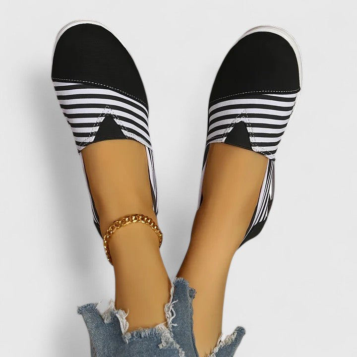 Lila | Striped Slip-On Sneakers with Rocker Sole