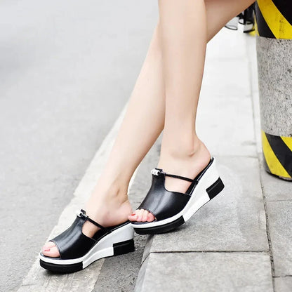 Luna | Rhinestone-Embellished T-Bar Wedge Sandals