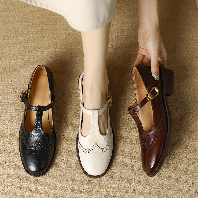 Lila | T-Strap Block Heel Mary Jane Shoes
