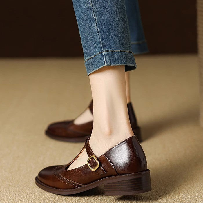 Lila | T-Strap Block Heel Mary Jane Shoes