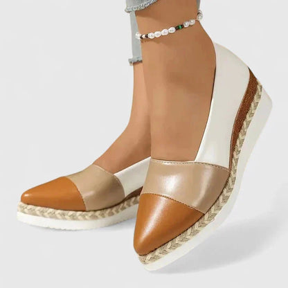 Lena | Two-Tone Metallic Espadrille Flats