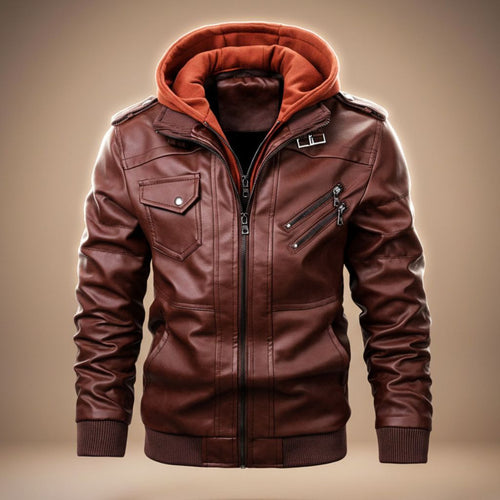 Julian | Sleek Hooded Leather Jacket